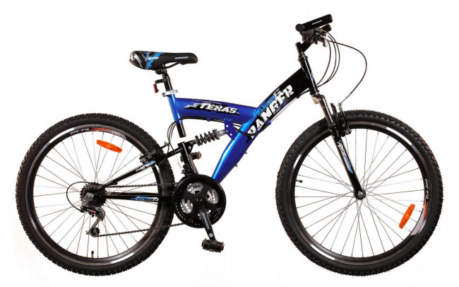 Велосипед Ranger Texas DS 18", черный-синий (RG100093) Велосипед Ranger Texas DS 18", черный-синий (RG100093)