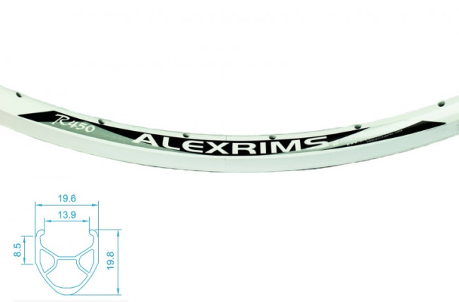 Обід Alex Rims R450 CSW AV 36H 700C, білий (AR100178) Обід Alex Rims R450 CSW AV 36H 700C, білий (AR100178)
