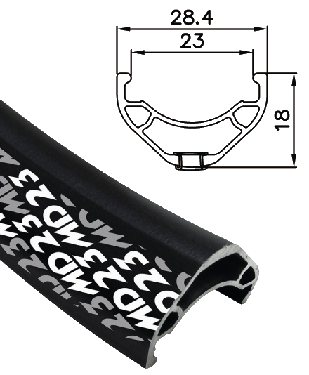 Обід Alex Rims MD23 FV 32H 700C, чорний (AR100155) Обід Alex Rims MD23 FV 32H 700C, чорний (AR100155)