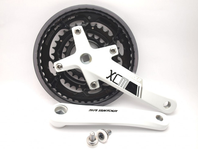 Шатун SR Suntour CW15 XCM T414 WHSG 170MM 44/32/22T, білий (SS100339)