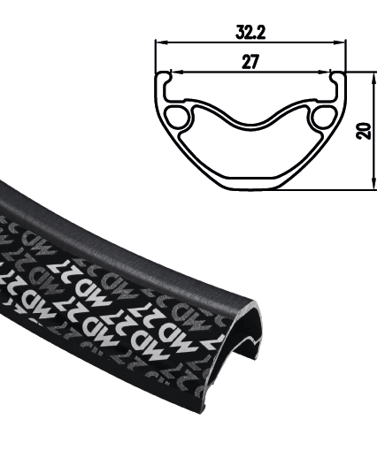 Обод Alex Rims MD27 FV 32H 26", черный (1700061) Обод Alex Rims MD27 FV 32H 26", черный (1700061)