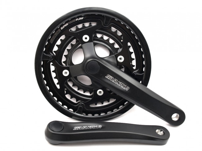 Шатун SR Suntour CW16 XCE T318 PBBG 170MM 48/38/28T, чорний (SS100345)