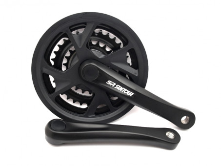 Шатун SR Suntour CW13 XR178N PBIBG 170MM 48/38/28T, черный