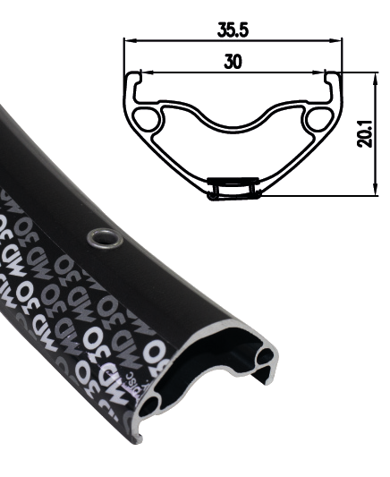 Обід Alex Rims MD30 FV 32H 27.5", чорний (1700068) Обід Alex Rims MD30 FV 32H 27.5", чорний (1700068)